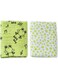 Milk &amp; Moo 2-Piece Swaddle Blanket Set Cotton Green/Black/White 110X110cm