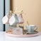 ZK European vintage royal 6 tea cups and  set gold rim porcelain.