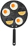 GulfDealz Kitchen Woks and Stir Nonstick Frying Pan with Flat Base Breakfast Pan Egg Dumpling Pan Shape Cast Iron Five-Holes Egg Fry Pan, Aluminum Material - Black
