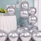 Party Time 25-Pieces 12" Silver Metallic Chrome Balloons, Shiny Latex Balloons For Baby Shower, Bridal Shower, Valentine's Day, Wedding &amp; Birthday Party Decoration - Party Supplies