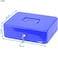 Rubik X-Large Cash Box With Key Money Tray Coin Slot Tray Steel Register For Small Business, Durable Portable Security Lockable Money Box Safe For Cash Storage (Blue)