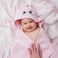 Milk&amp;Moo Chancin Baby Towels Set, Baby Bath Set, Kids and Toddler Bath Towels, Cotton and Quick Dry Towel, Cute Animal Design (Pink)