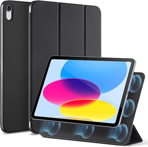 ESR Rebound Magnetic Case Compatible With iPad 10th Generation (2022), Convenient Magnetic Attachment, Two-Way Trifold Stand, Lightweight Protection, Auto Sleep/Wake, Silky-Smooth Cover, Black