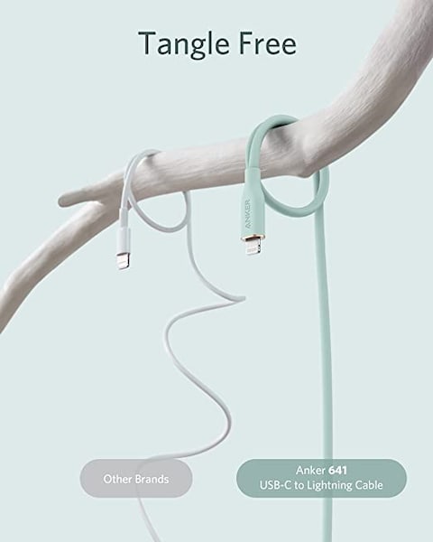 Anker PowerLine III Flow, USB C to Lightning Cable for iPhone 13 13 Pro 12 11 X XS XR 8 Plus [MFi Certified, 3ft, Mint Green] Supports Power Delivery, Silicone Cable