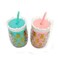 2-Piece Pineapple-Shaped Drinkware Tumbler for Cold Beverages with Reusable Straw 2 Colors 450ml each