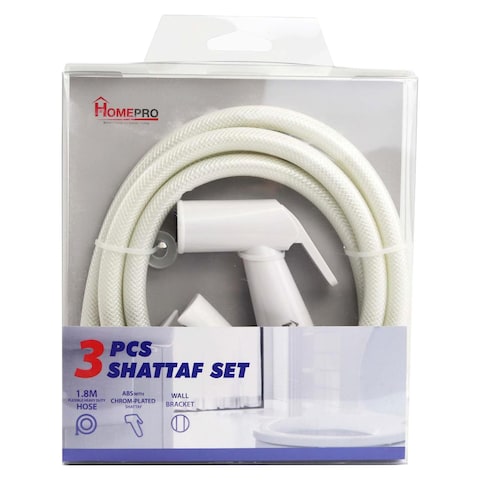 Home Pro Chrome Plated Shattaf White Set of 3