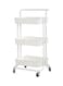 Roman Gifts 3-Tier Utility Cart Rolling Storage Shelf With Handles 2 Lockable Wheels White 86X42X30cm