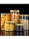 ALSAQER 12 Pieces (680ml) Spice Storage Empty Bottle Refillable Clear Jar/Food Container/Plastic Pet Jars/Cansister Plastic Bottle with Metal Gold Lids