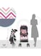 Moon Trek New Born One Hand Fold Multi Position Recline Stroller, Two Tray, Large Canopy And Shopping Basket - Pink Fashion Stripe