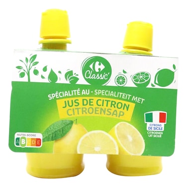 Carrefour Classic Lemon Juice 115ml Pack of 2