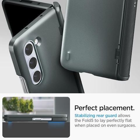 Spigen Slim Armor Pro, Hinge Coverage, Designed For Samsung Galaxy Z Fold 5 Case Cover (2023) - Abyss Green