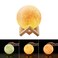 Generic-3 Colors 3D Printing Moon Light Lunar Night Lamp Warm &amp; Cool White Dimmable Touch Control Home Decorative Light for Baby Kids Lover Birthday Gifts