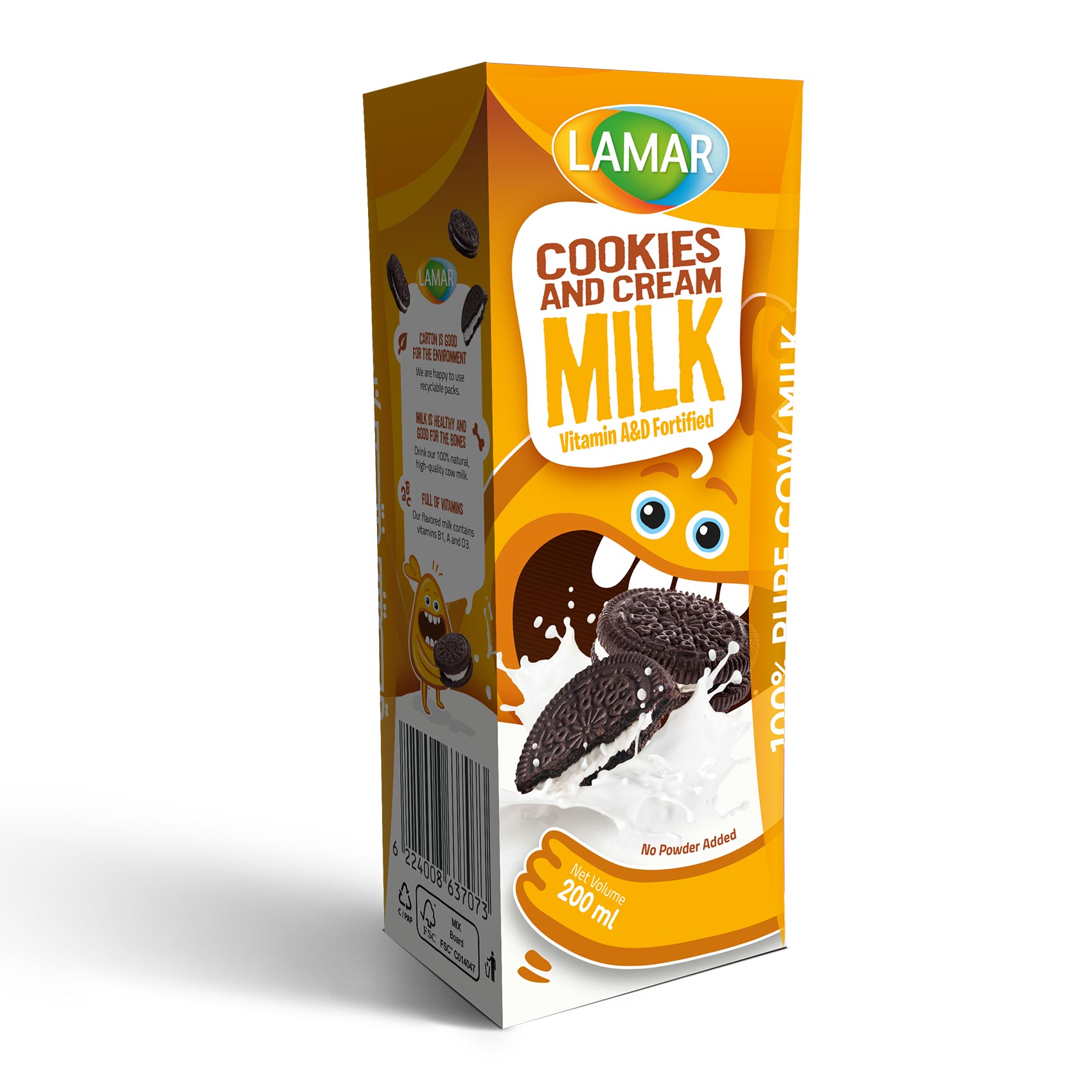 Lamar Cookies &amp; Cream Flavored Milk - 200 ml