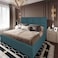 In House Berlin Linen Bed Frame - Queen - 200x140cm - Turquoise
