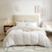 Luna Home Washable Cotton 6 Piece King Size Duvet Cover Plain Design, Plain Off White