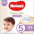 Buy Huggies Diaper Pant Size 5 12-17kg White 34 Diapers Pack of 2 in UAE