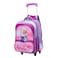Baby Backpack 3Pcs For Baby Girls 1 lunch 1 Pencil Box And 1 Bag With Adjustable Strap For School 2 Wheels 12 Inch