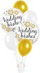Party Time 6-Pieces Wedding Decoration Balloons Set with White Wedding Wishes Foil Balloon and 4pcs Latex Balloons For Bridal Shower &amp; Wedding Party Decoration Supplies