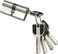 MSM Door lock cylinder 80mm, two sided 5 computer keys