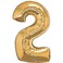 Number Two Gold 43in Number Foil Balloon 1 pc