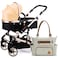 Teknum 3 in 1 Pram Stroller and Diaper Bag Bundle - Khaki