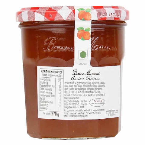 BONNE MAMAN JAM APRICOT 370G