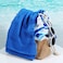 Anemoss Beach Towel, %100 Cotton, Free of Microfibre, Synthetic, or Polyester, Soft, Water Absorbent, Quick Dry, Medium Thick, Pool and Bath Towel, For Kids and Adults, 27x55 in, 70x140 cm, Blue Color