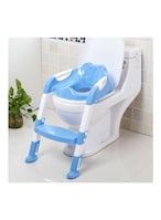 Buy Baby Potty Toilet Chair Training Seat With Adjustable Ladder Infant Anti Slip Folding Toilet Trainer Safety Seats Blue 40x20x40cm in UAE