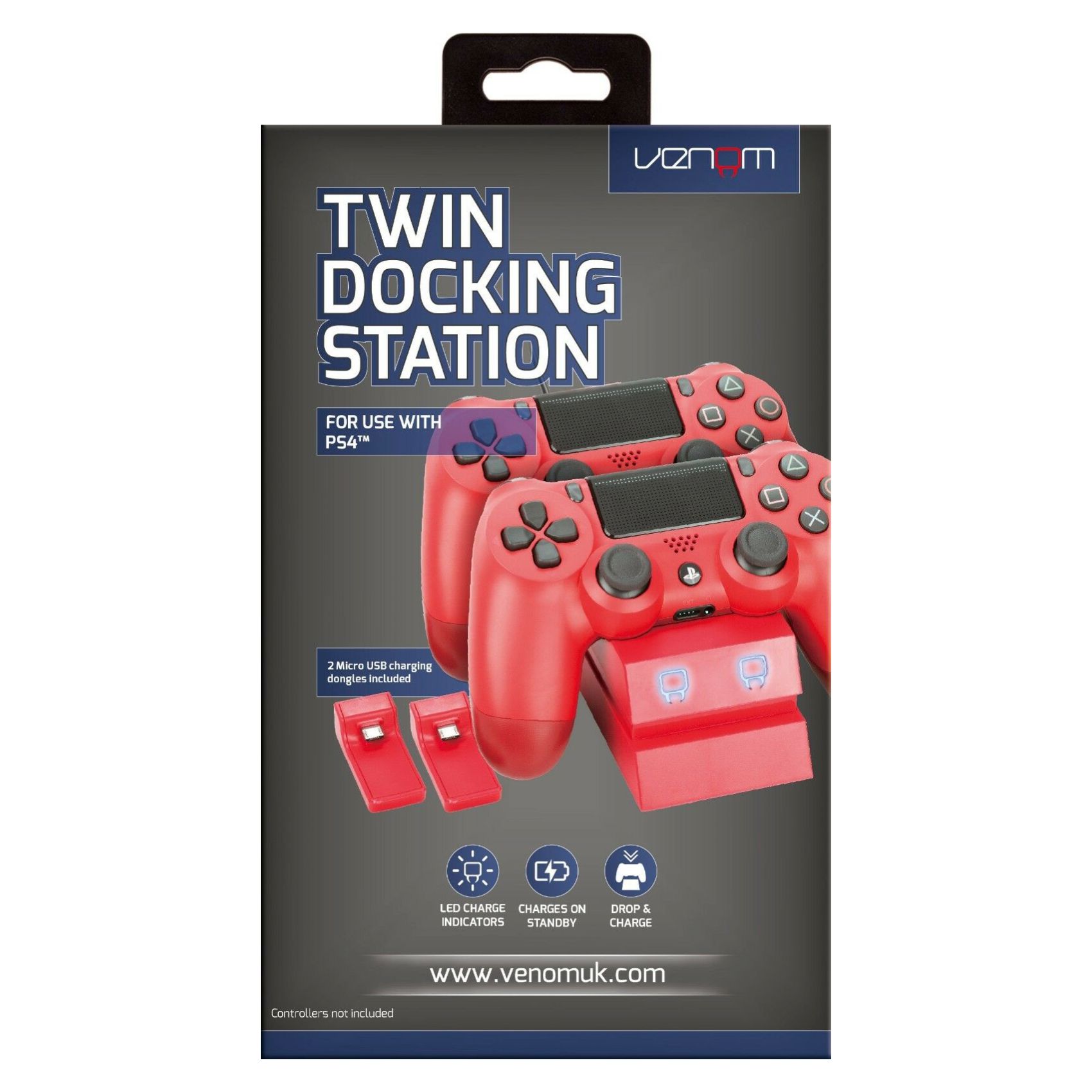 Venom Twin Docking Station For Sony PlayStation 4 Red