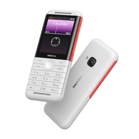 نوكيا 5310 – 2.4 بوصة 16 ميجابايت/8ميجابايت ثنائي الشريحة بشبكة الجيل الثاني – أبيض/أحمر