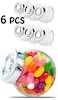 Generic 6pcs Mini Glass Candy Jar Small Jelly Bean Jar Food Storage 30ml 5.5x5x3.5 cm