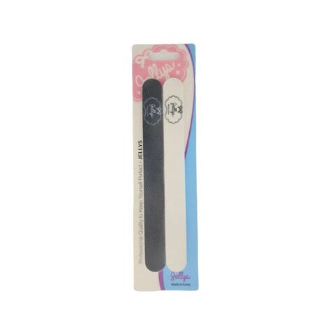 Buy jellys 2 Piece Nail File Coarse Black/White in Saudi Arabia