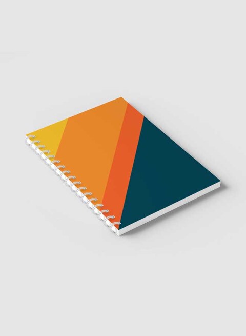 Lowha Spiral Notebook With 60 Sheets And Hard Paper Covers With Overlayed Colored Shapes Design, For Jotting Notes And Reminders, For Work, University, School