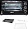 Nobel 35 Litres Electric Oven With 3 Knob Control &amp; 60 Minutes Timer With Bell, Rotisserie &amp; Inner Lamp, Heat Resistant Tempered Glass 1500W NEO36 Black