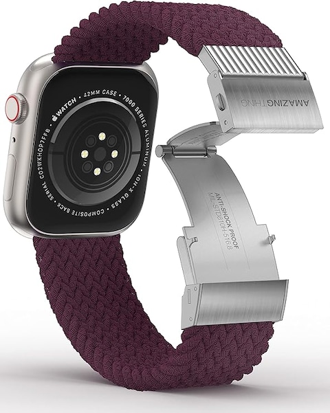 Amazing Thing Titan Weave Braided Band for Apple Watch Series 8/7 (41mm), Series 6/SE/5/4 (40mm) and Series 3/2/1 (38mm) - Cherry