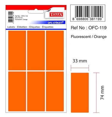 Buy Tanex All Purpose Label 33x74mm Orange Online | Carrefour UAE