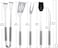 BBQ Grill Accessories Tools Set: Stainless Steel Barbecue Grilling Utensils Kit for Outdoor Camping / Picnic / Party (9 Pieces)