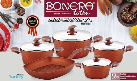 BONERA SUPERNOVA COOKWARE SET 9PCS