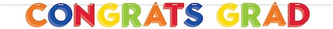 Creative Converting Congrats Grad Party Banner with Twine- 6-Inch x 96-Inch Size- Multicolor