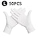 Generic-50 Pcs/Disposable Gloves Thick  Powder-Free Rubber Latex Stretchy Gloves Sterile Food Safe Grade for Home Food Laboratory Use (L)