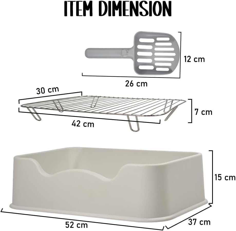 Dog Pee Training Toilet With Litter Scoop, Indoor &amp; Outdoor Dog Tray for Small and Medium Dogs, Dog Litter Box Stainless Steel Mesh Rack (White Color)