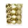 Christmas Magic Shiny Matt Glitter Christmas Balls 24-Pieces- 5 cm Diameter- Gold