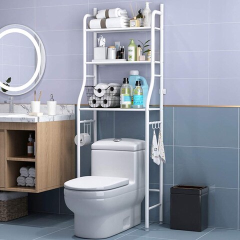 3 Layers Metal Shelf Over Toilet Space Saving Storage Rack For Bathroom