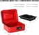 Generic Safe Box, Cash Box With Combination Lock, Durable Metal Cash Box With Money Tray, 7.87x6.3x3.35 Inches Combination Lock Cash Box (Red, Small)