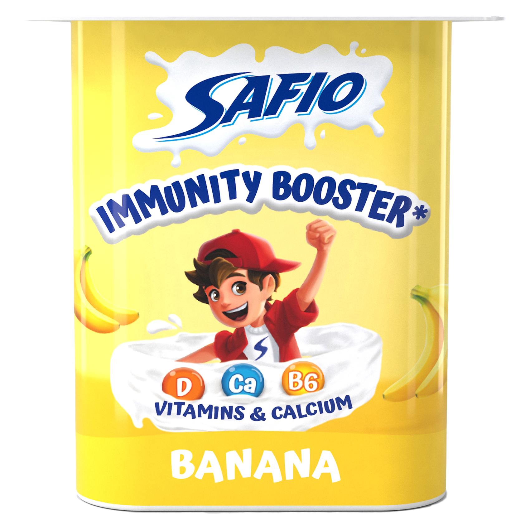 Safio Immunity Booster Banana Flavoured Yoghurt 110g Pack of 4