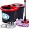 360 Degree Floor Black Spin Mop Bucket Set Spinning Rotating With Stainless steel Hnadle and 1 Cleaning Dry Heads, Color May Vary