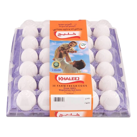 Buy Khaleej Eggs White Large 30 PCS in UAE