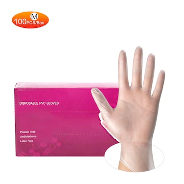 Generic-S Disposable PVC Gloves Powder Free Gloves for Home Restaurant Kitchen Catering Food Process Use 100PCS/Box