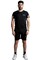 Mei Stylish Men T-Shirt And Shorts Set Suitable For Indoor And Outdoor, XXL Size, Black