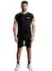 Mei Stylish Men T-Shirt And Shorts Set Suitable For Indoor And Outdoor, XXL Size, Black